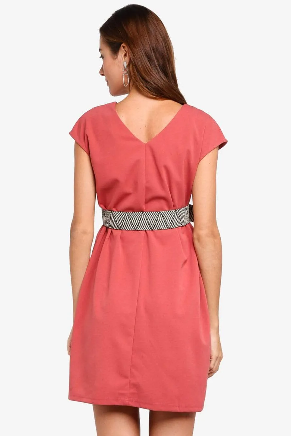 Dellen Short Sleeve Nursing Dress Terracotta