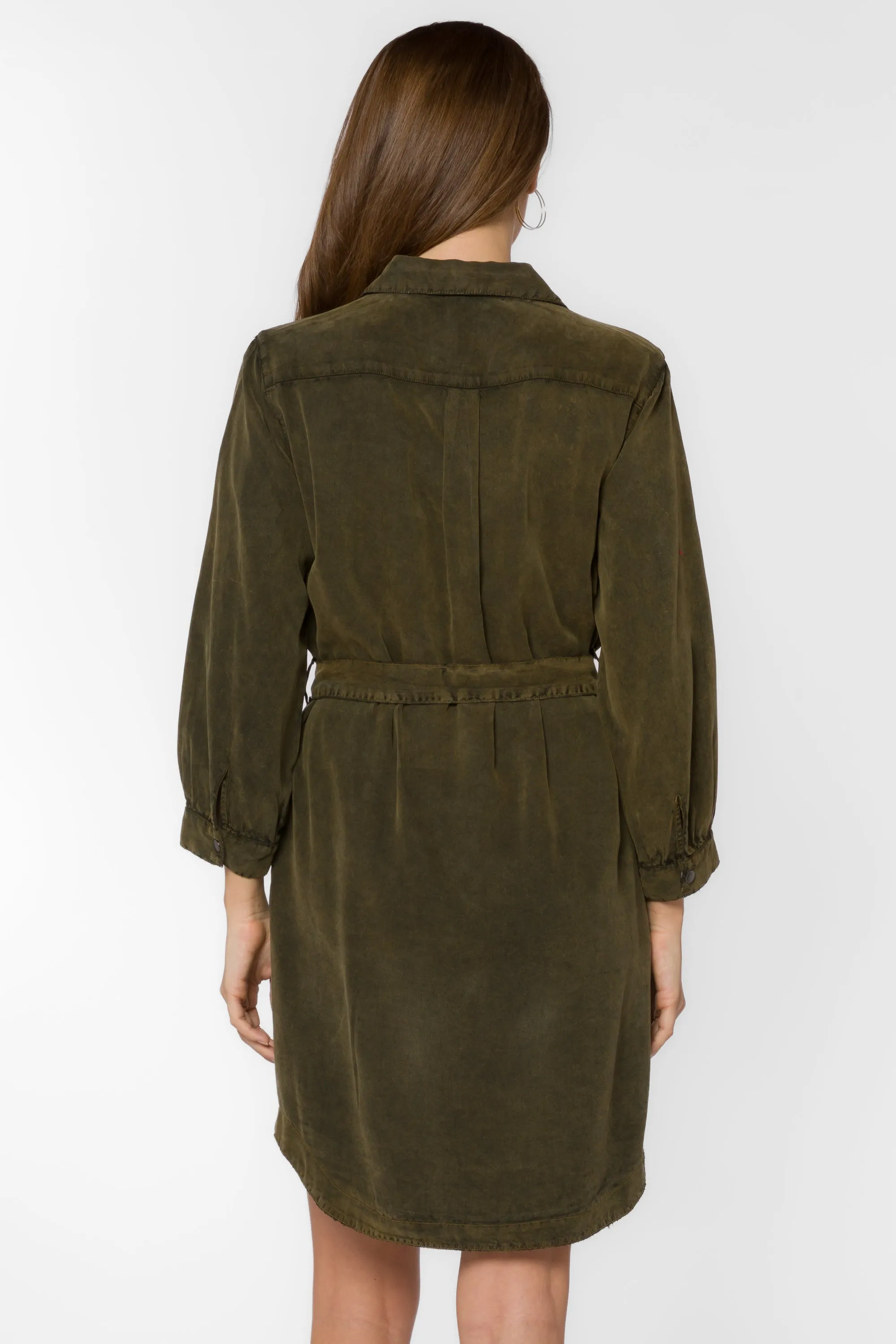 Dessa Army Green Shirtdress