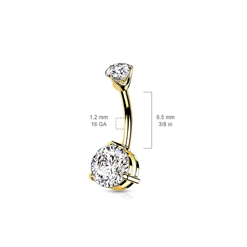 Diamanté Tiered Belly Ring in 14K Yellow Gold