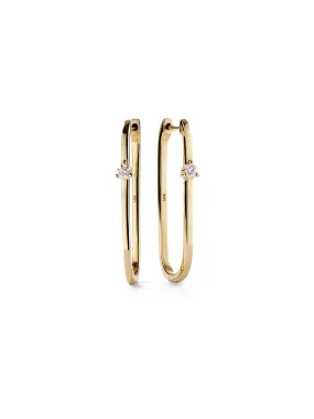 Diamond Paperclip Earrings