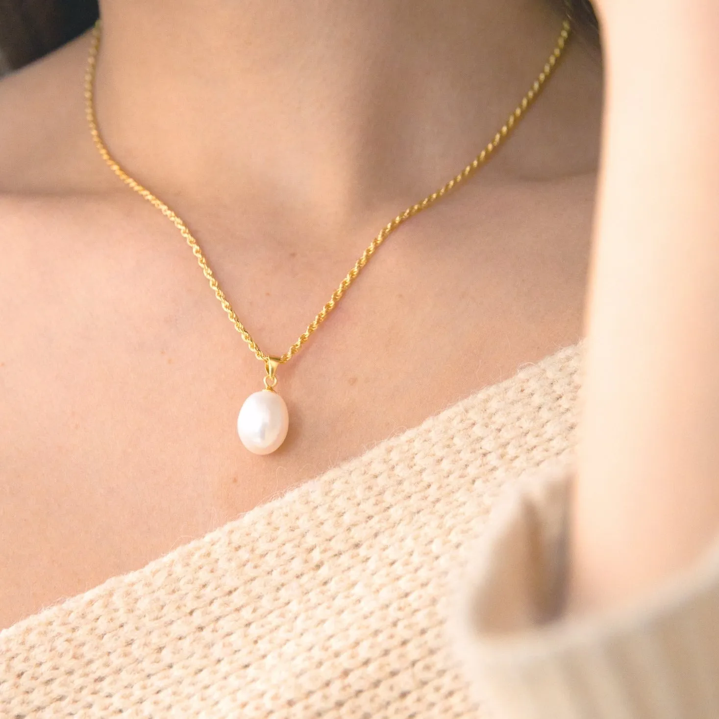 Diana Gold Vermeil Pearl Droplet Necklace