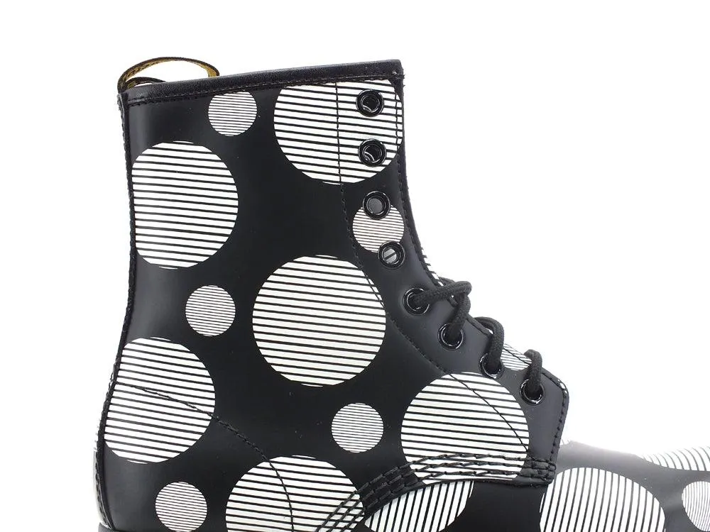 DR. MARTENS Polka Dot Smooth Anfibio Pois Black White 1460-26876009