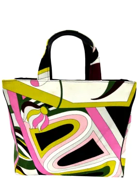 Emilio Pucci Vintage Abstract Print Velvet Tote