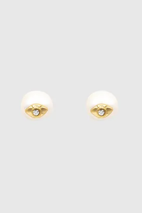 Evil Eye Pearl Stud Earring