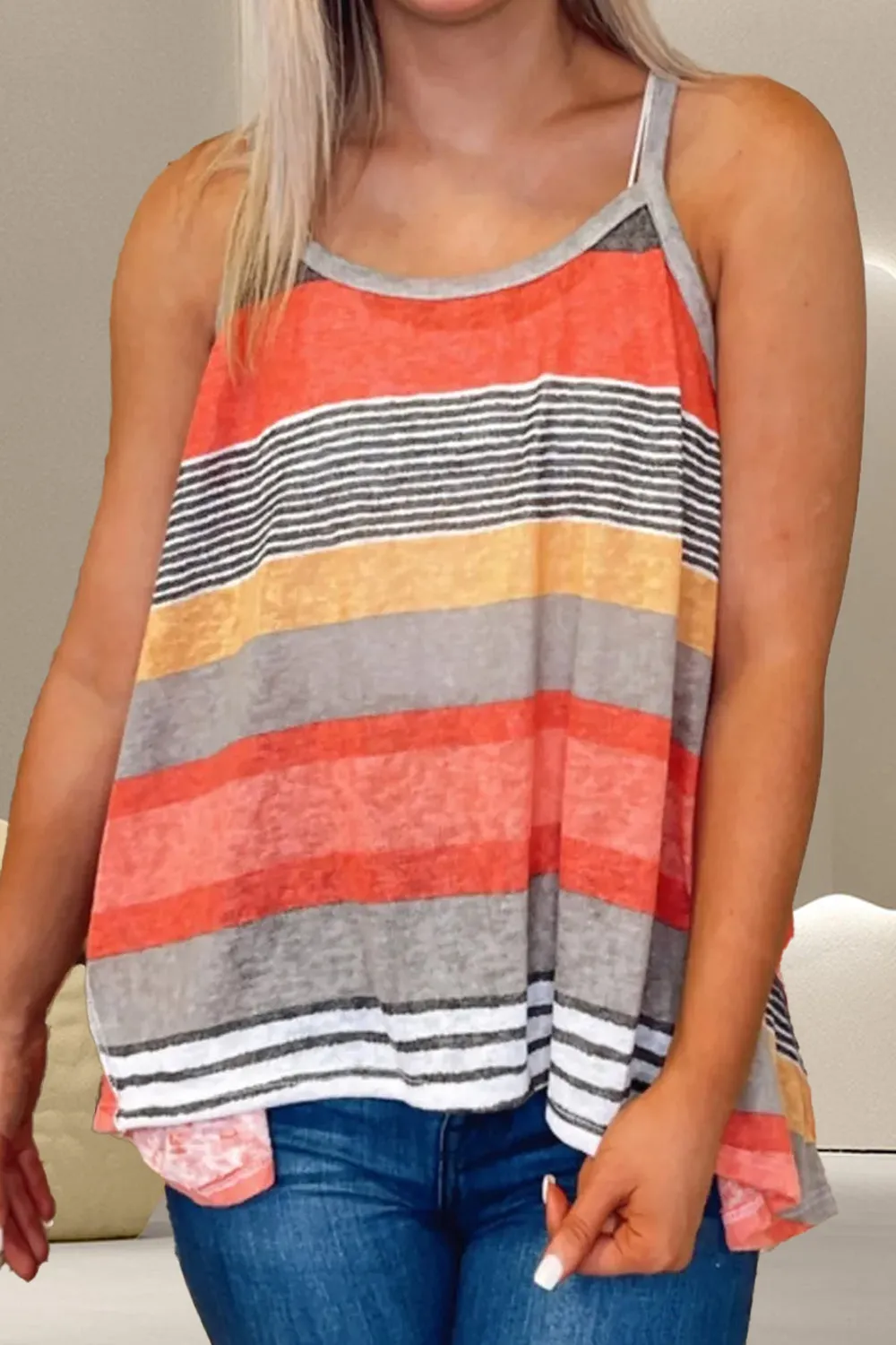 Explore More Collection - Color Block Round Neck Cami