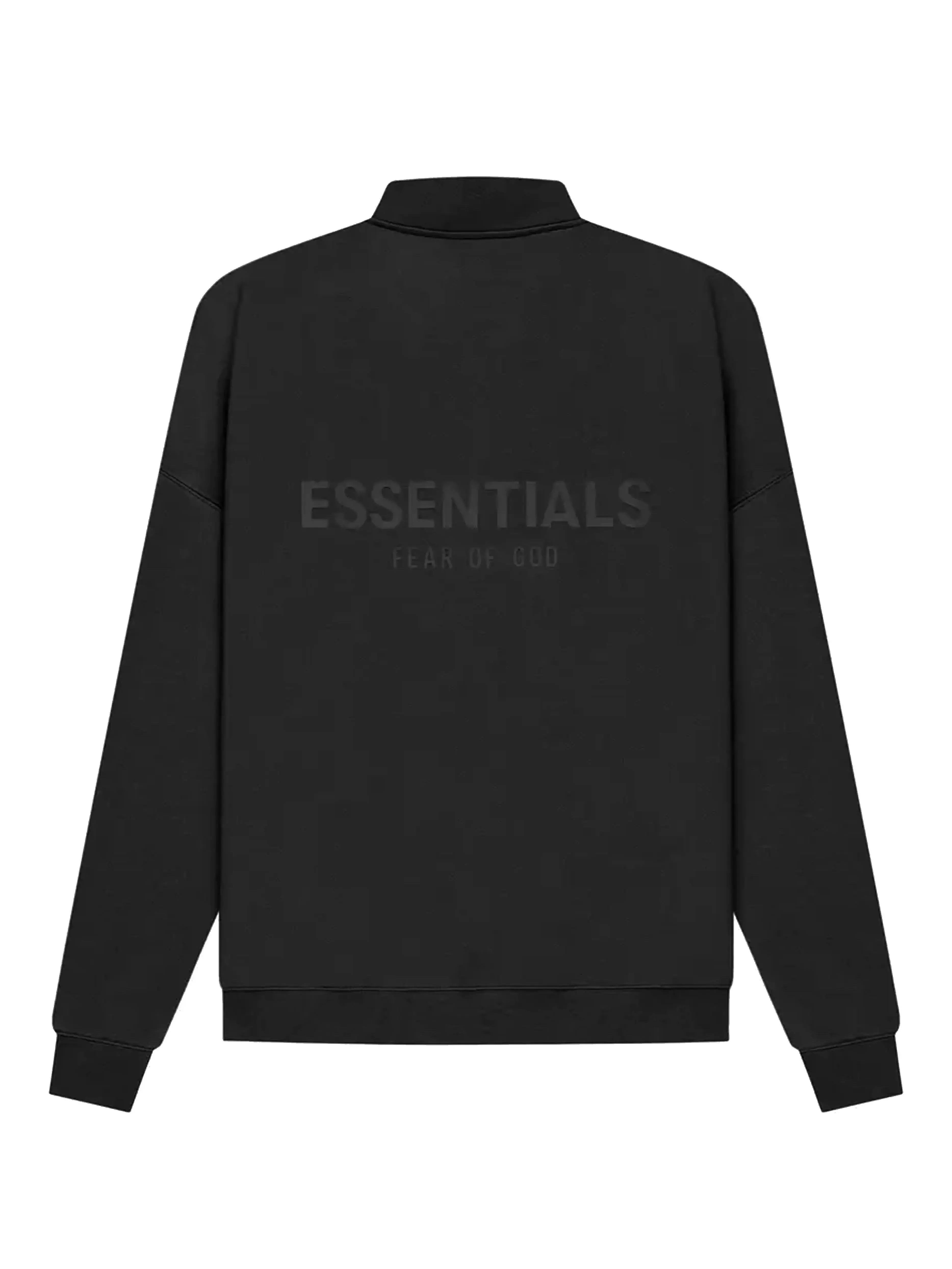 Fear Of God Essentials Back Logo Pullover Mockneck Half Zip Black [SS21]