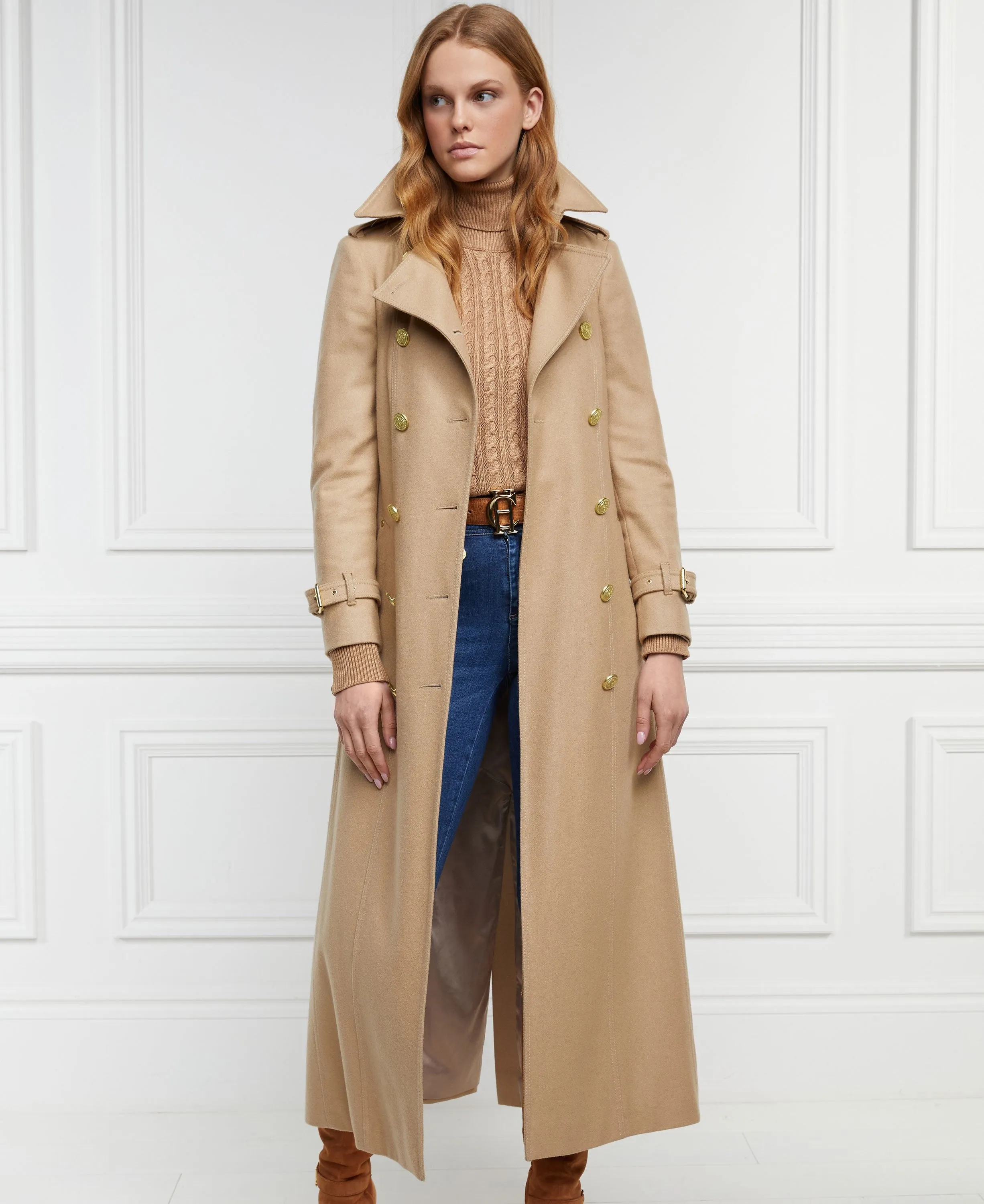 Full Length Marlborough Trench Coat - Camel