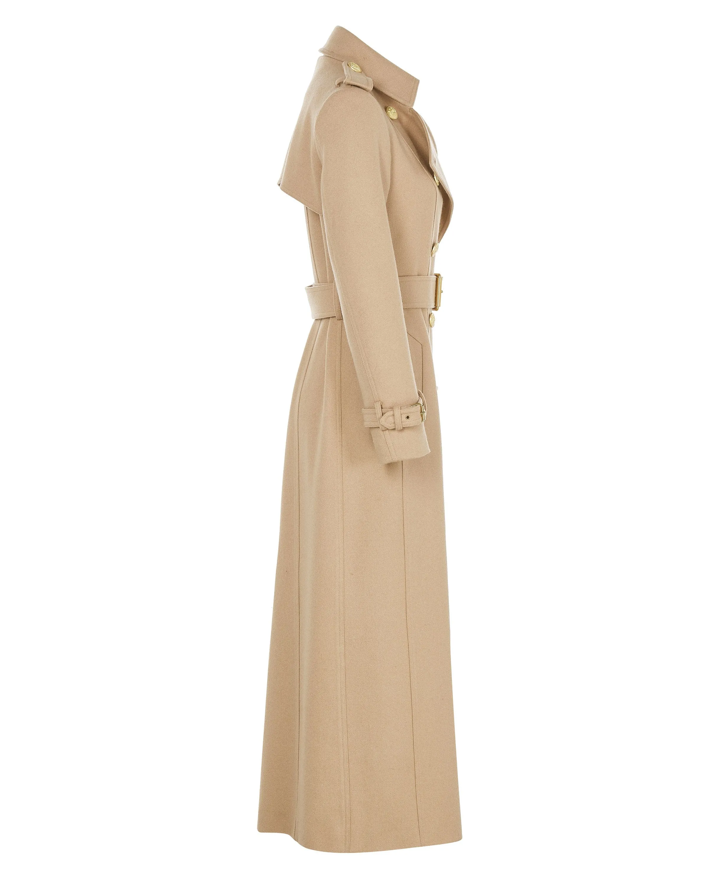 Full Length Marlborough Trench Coat - Camel