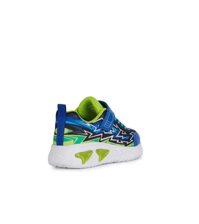 Geox Boys Light Up Sole Blue Design Trainer Assister - J45DZB