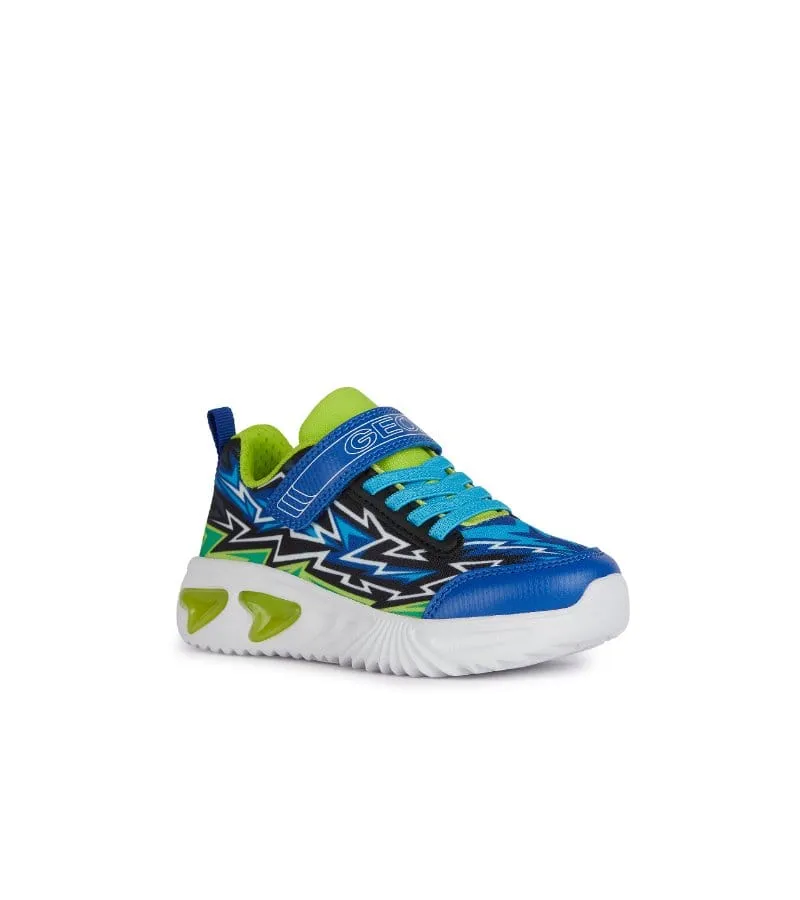 Geox Boys Light Up Sole Blue Design Trainer Assister - J45DZB