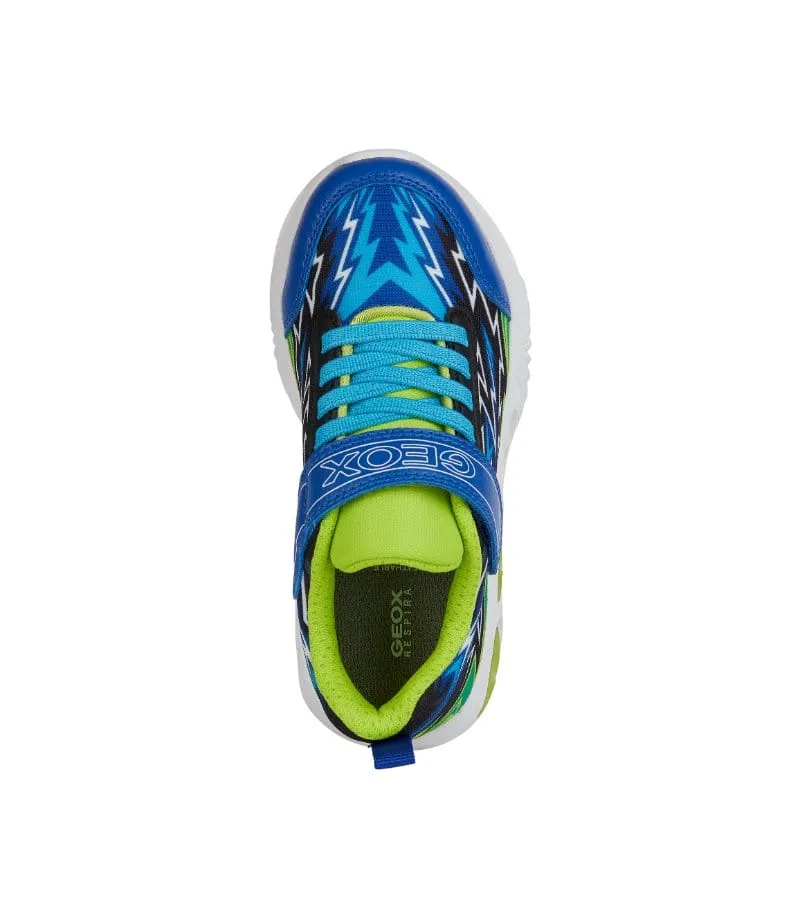 Geox Boys Light Up Sole Blue Design Trainer Assister - J45DZB