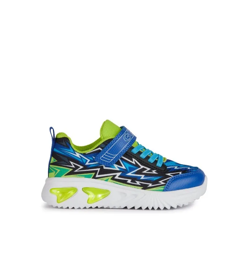 Geox Boys Light Up Sole Blue Design Trainer Assister - J45DZB