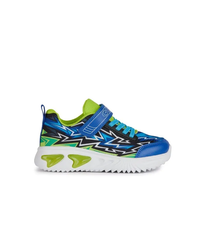 Geox Boys Light Up Sole Blue Design Trainer Assister - J45DZB