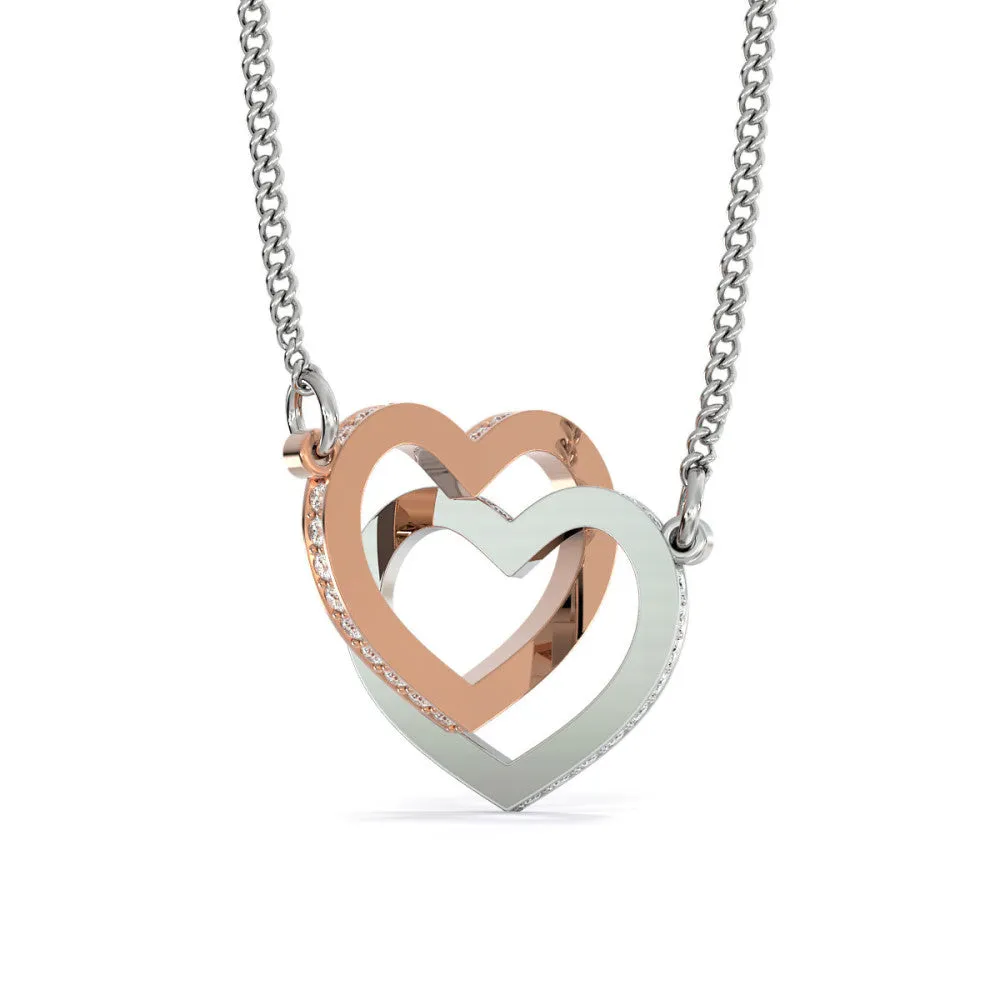 Gifts For Wife Interlocking Heart Necklace With "You Complete Me" Message Card