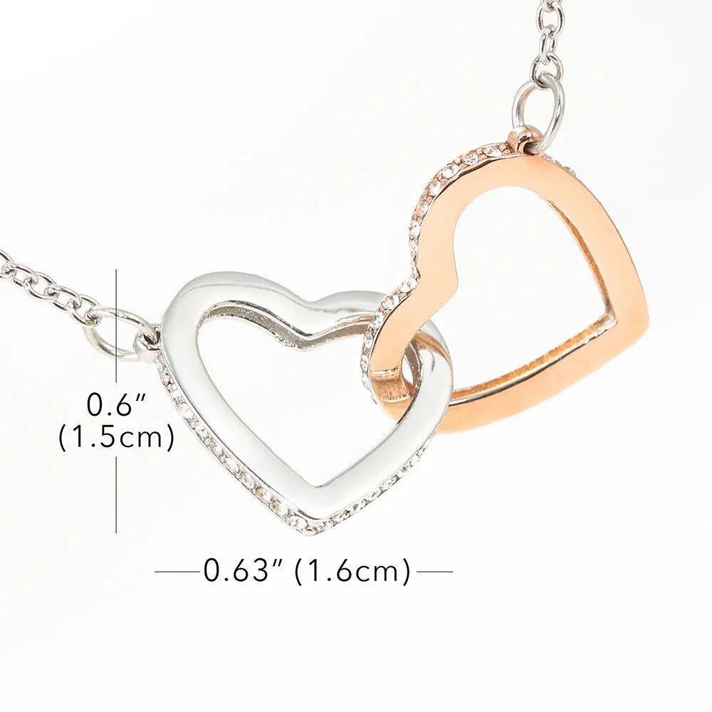 Gifts For Wife Interlocking Heart Necklace With "You Complete Me" Message Card