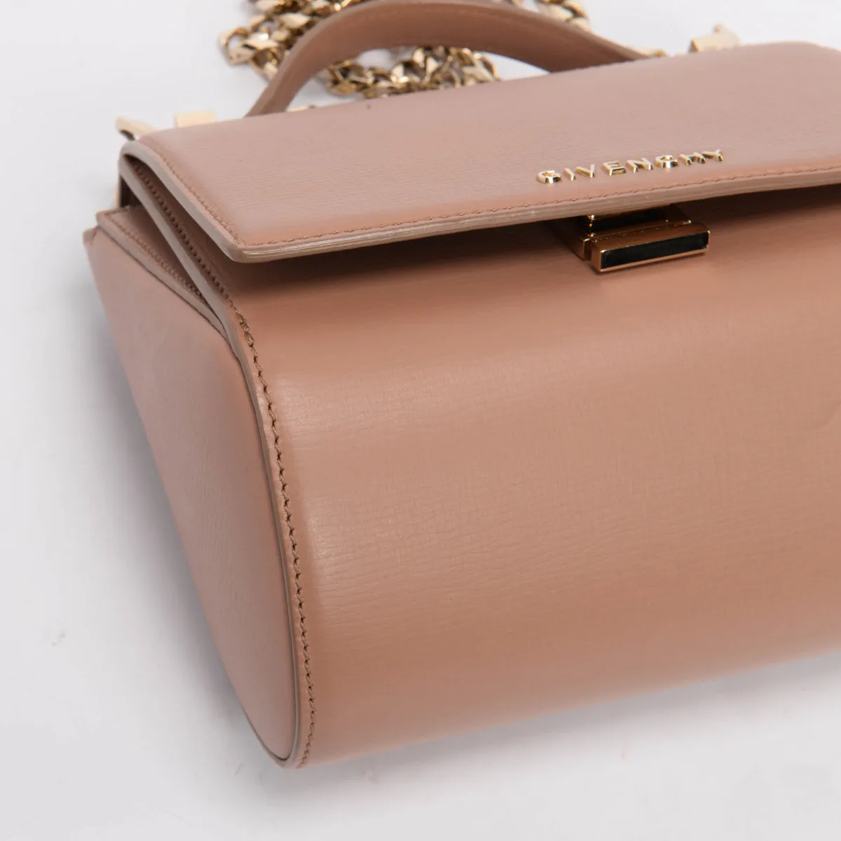 Givenchy Old Pink Textured Calfskin Mini Pandora Box Chain Bag