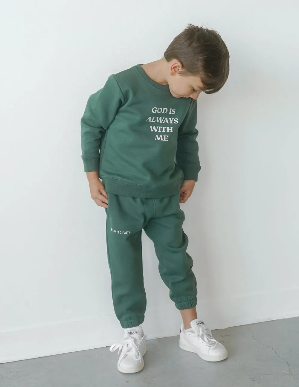 God Is Always With Me Green Kids Sweatpant