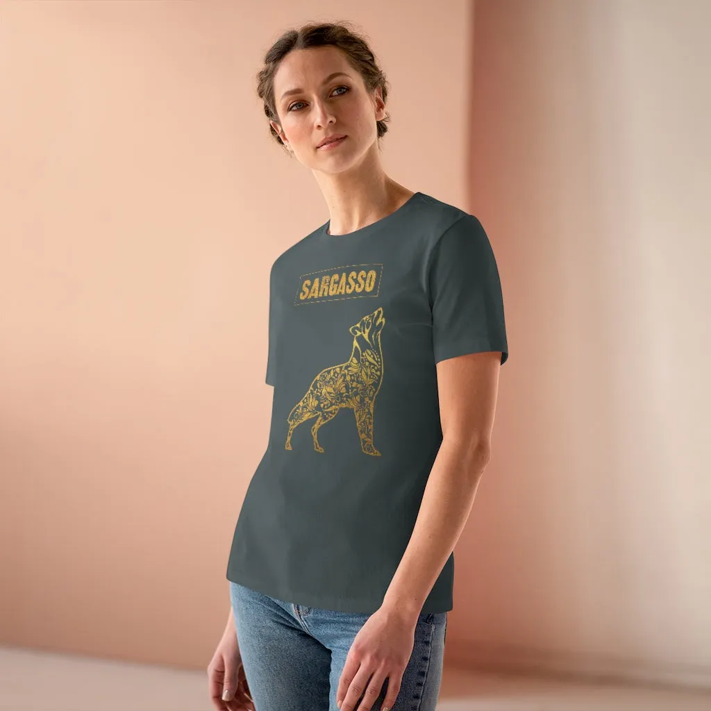 Gold Holistic Wolf, Women's Premium Tee