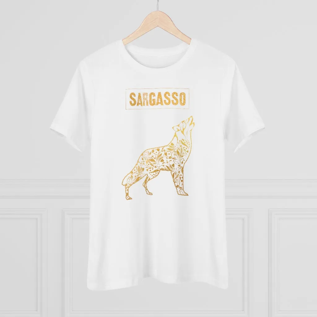 Gold Holistic Wolf, Women's Premium Tee