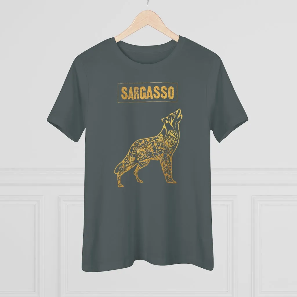 Gold Holistic Wolf, Women's Premium Tee