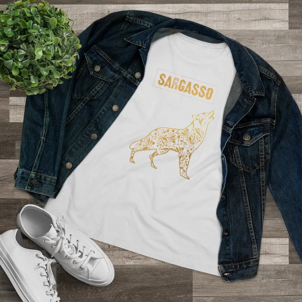 Gold Holistic Wolf, Women's Premium Tee