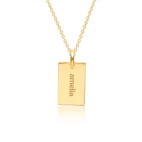 Gold Mini Dog Tag Necklace