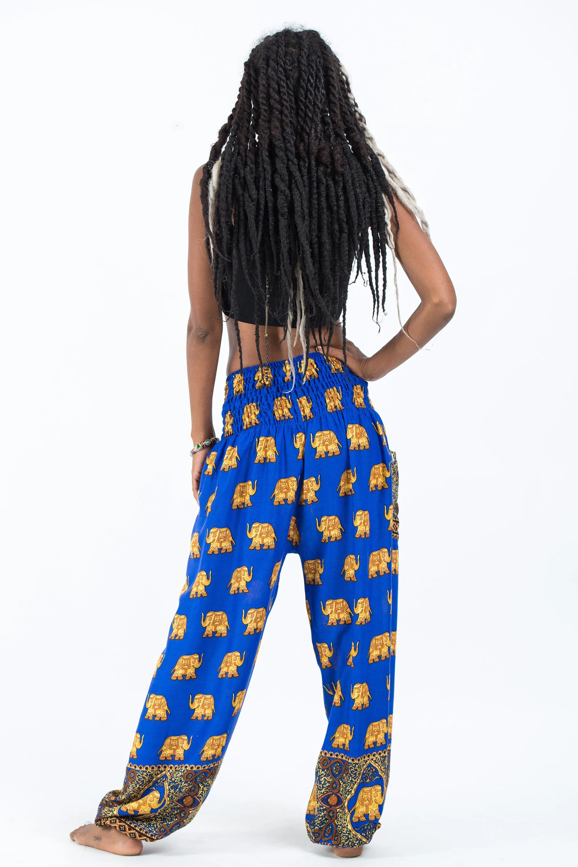 Golden Elephant Women's Elephant Pants in Blue