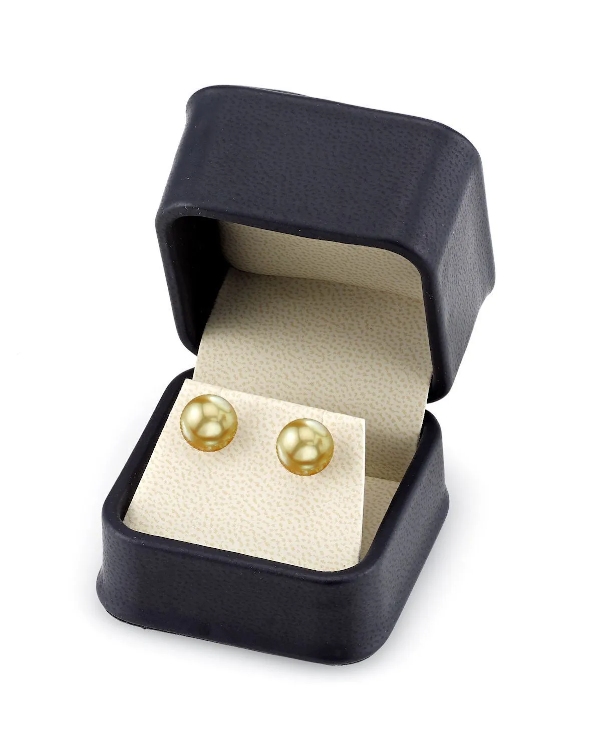 Golden South Sea Round Pearl Stud Earrings, 10.0-11.0mm