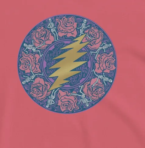 Grateful Dead | Pigment Dye Oversize Cotton Tee | Bolt and Roses