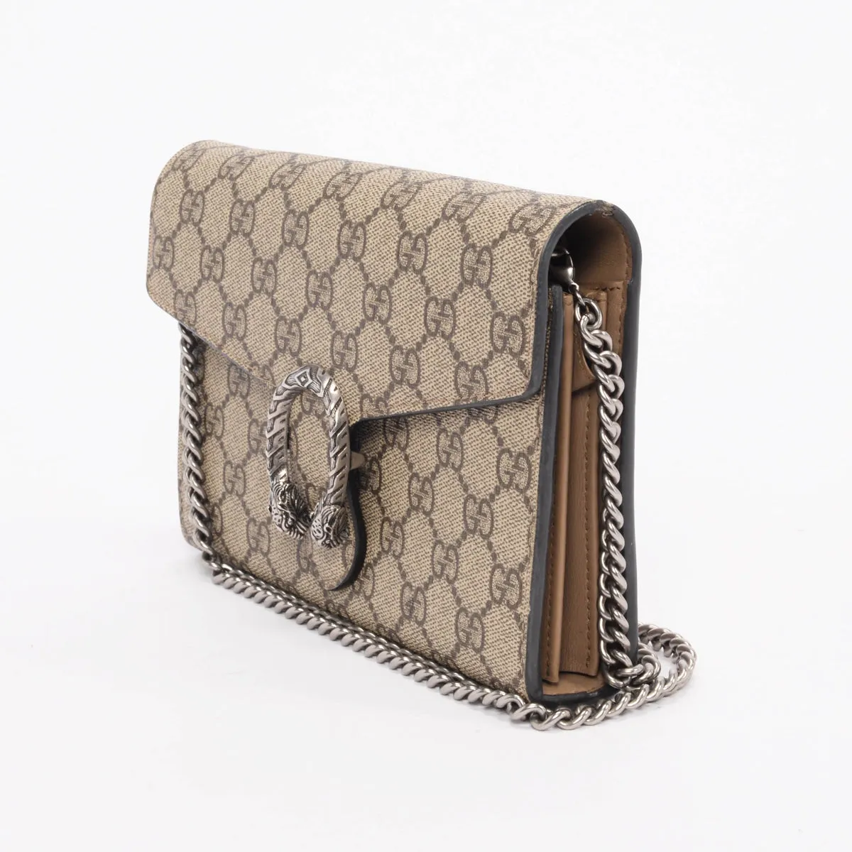 Gucci Beige GG Supreme Dionysus Wallet on Chain