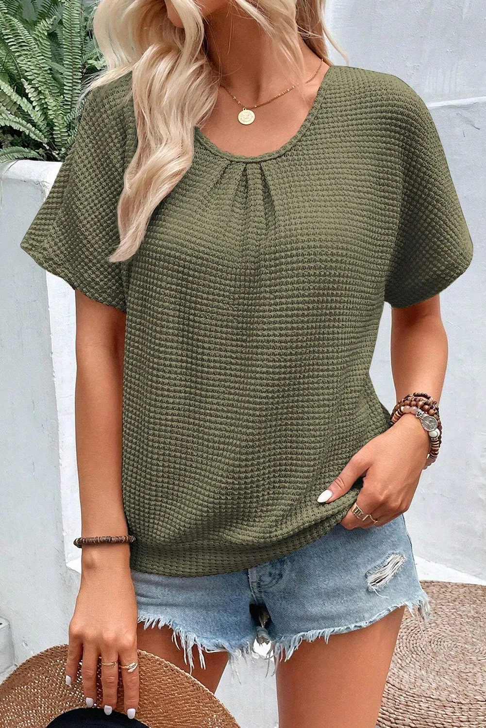 Guipure Lace Patch Textured T-shirt