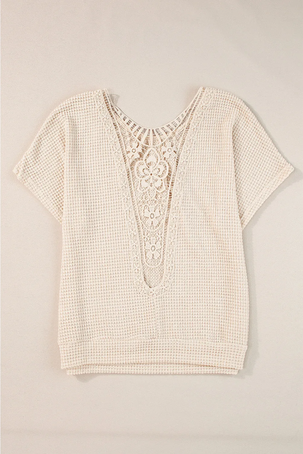 Guipure Lace Patch Textured T-shirt