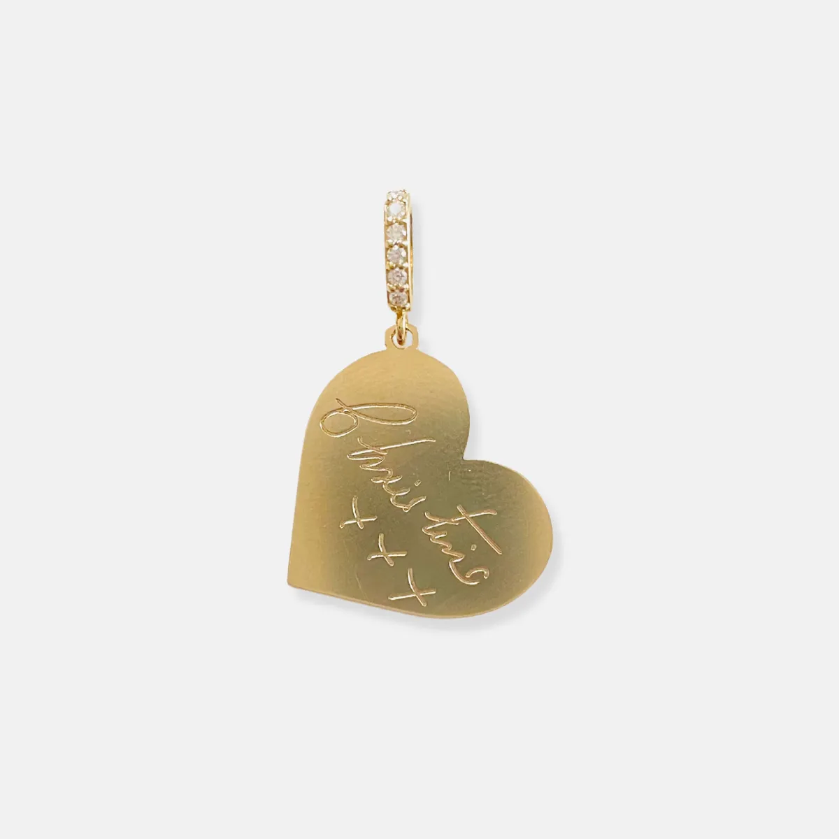 Handwriting Heart Medallion - Large