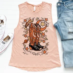 Heather Cosmic Boots Tank