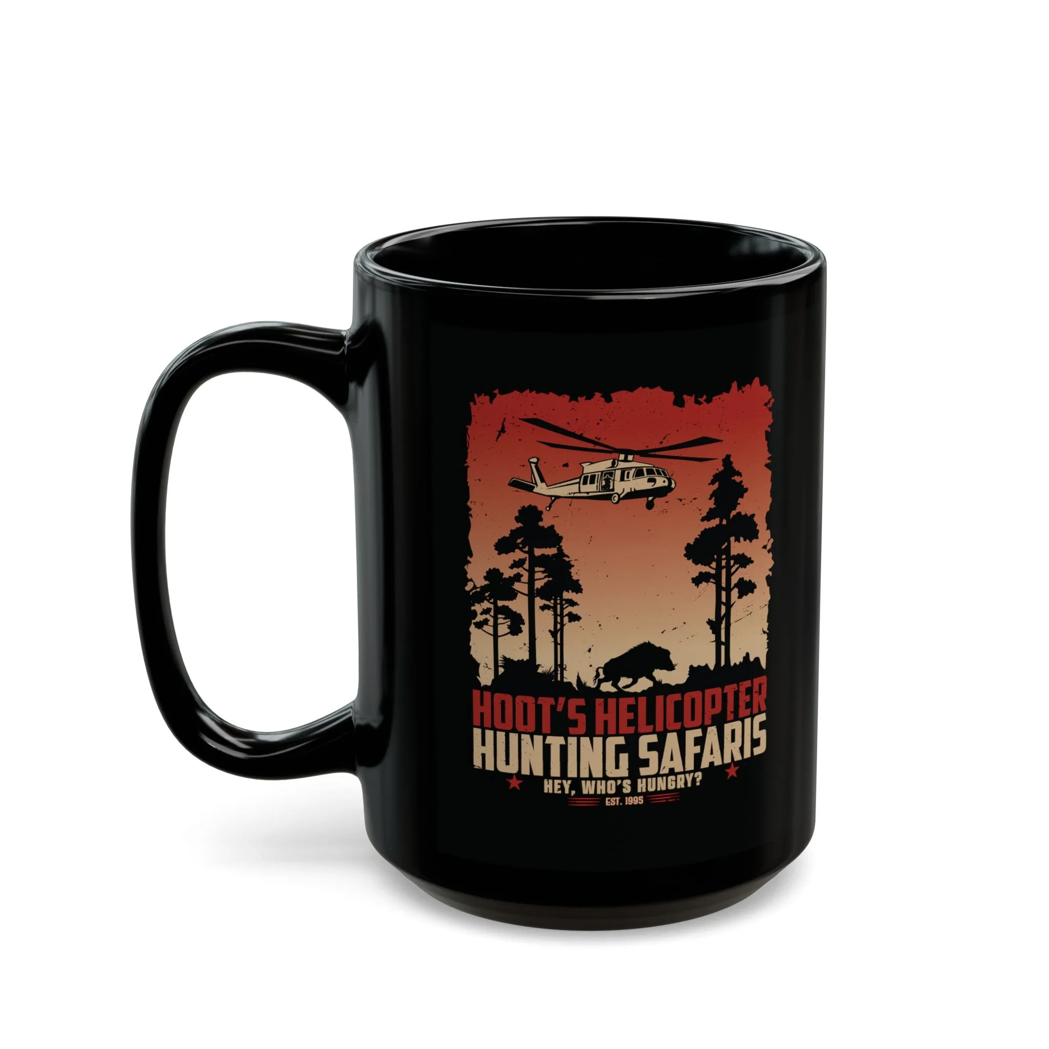 Hoot's Helicopter Hunting Safaris Mug (15oz)