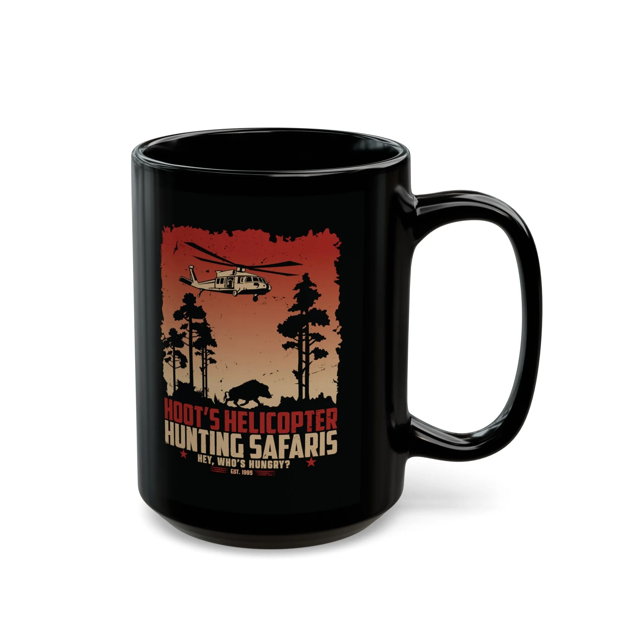 Hoot's Helicopter Hunting Safaris Mug (15oz)