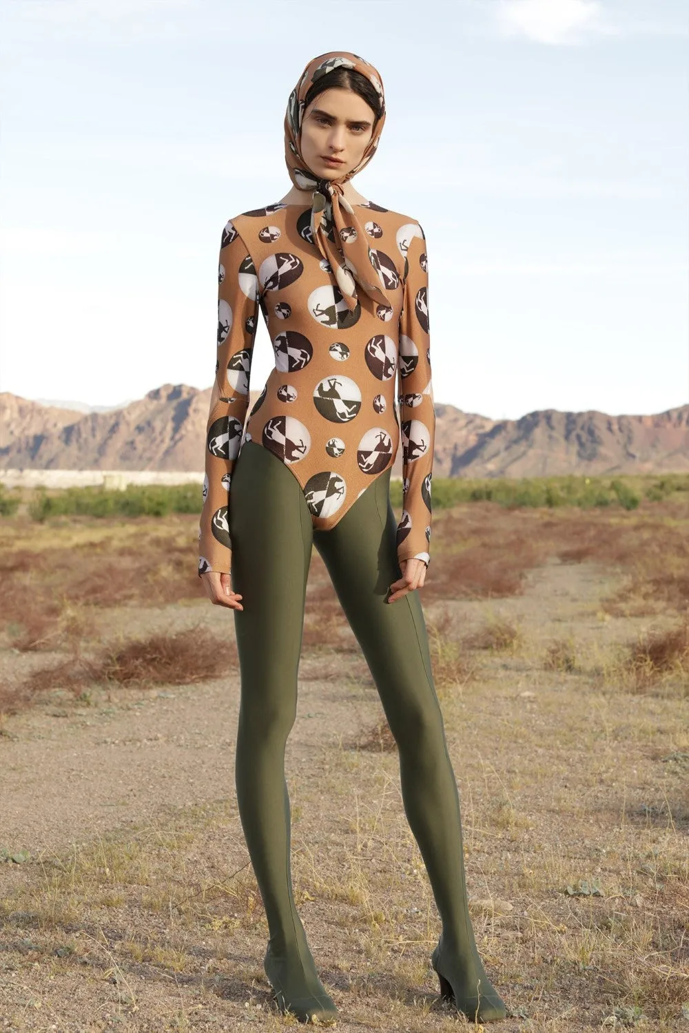 Horse Pois Long-sleeved bodysuit