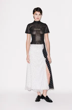 House of Holland Polka Gathered Midi Skirt