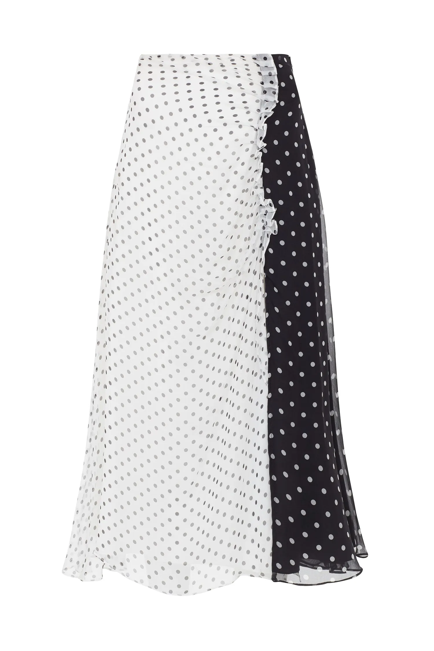 House of Holland Polka Gathered Midi Skirt