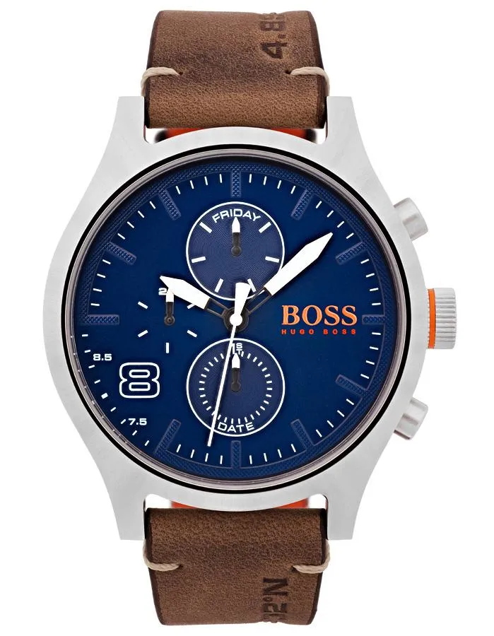 Hugo Boss Orange Amsterdam Mens Watch - Dark Blue Dial - Day/Date - Strap