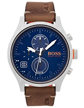 Hugo Boss Orange Amsterdam Mens Watch - Dark Blue Dial - Day/Date - Strap