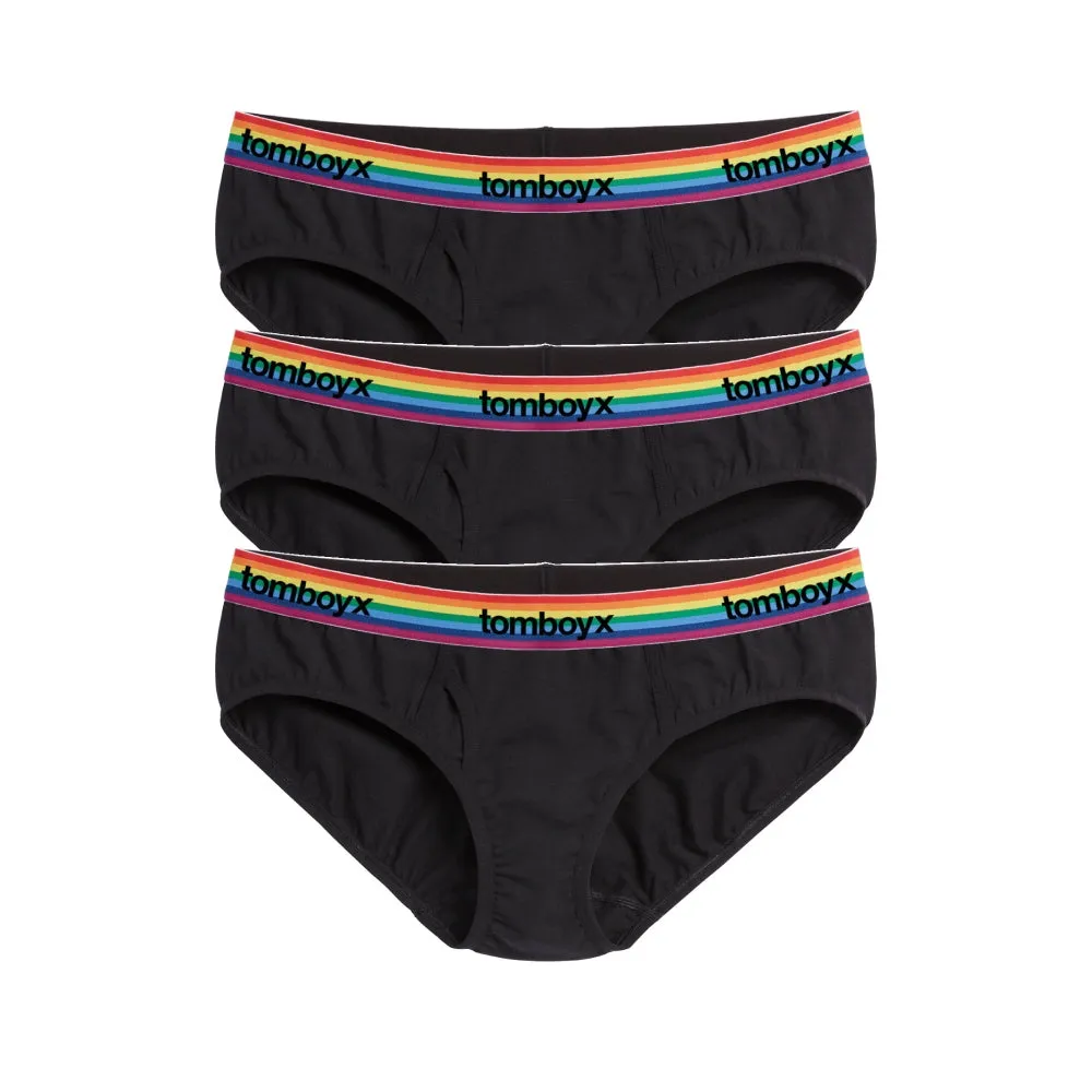 Iconic Briefs 3-Pack - Cotton Black Rainbow Logo