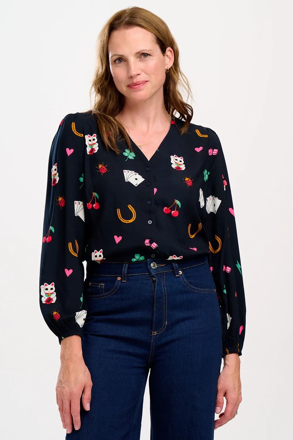 Imelda Blouse - Black, Lucky Charms