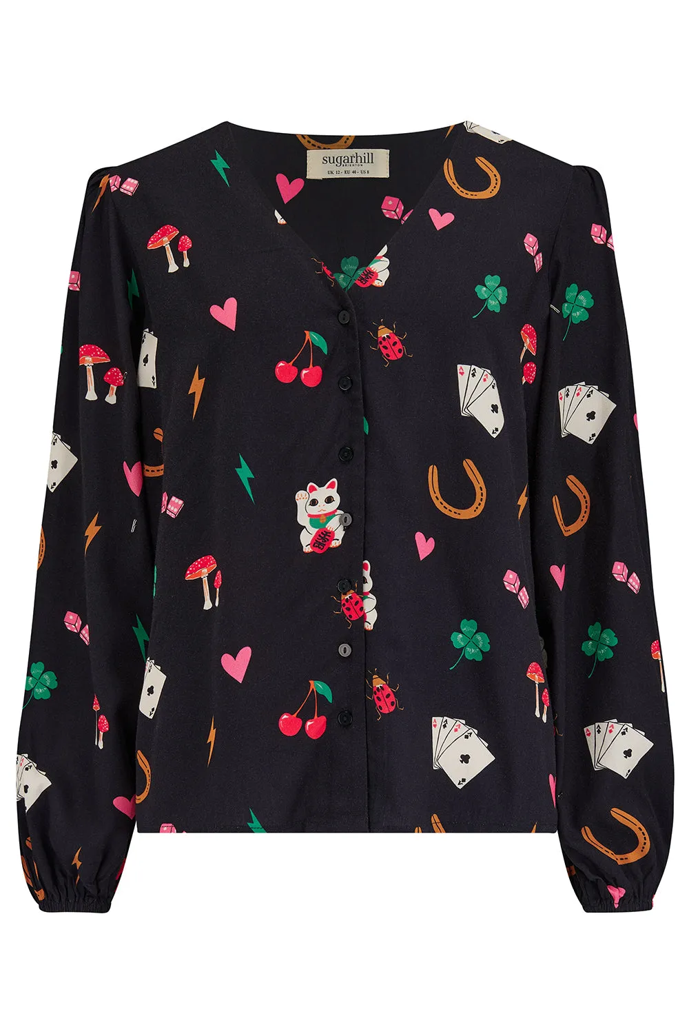 Imelda Blouse - Black, Lucky Charms