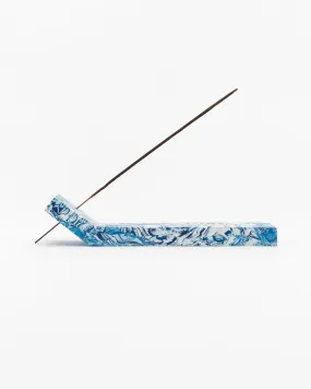 Incense Sculpture in Blue Swirl