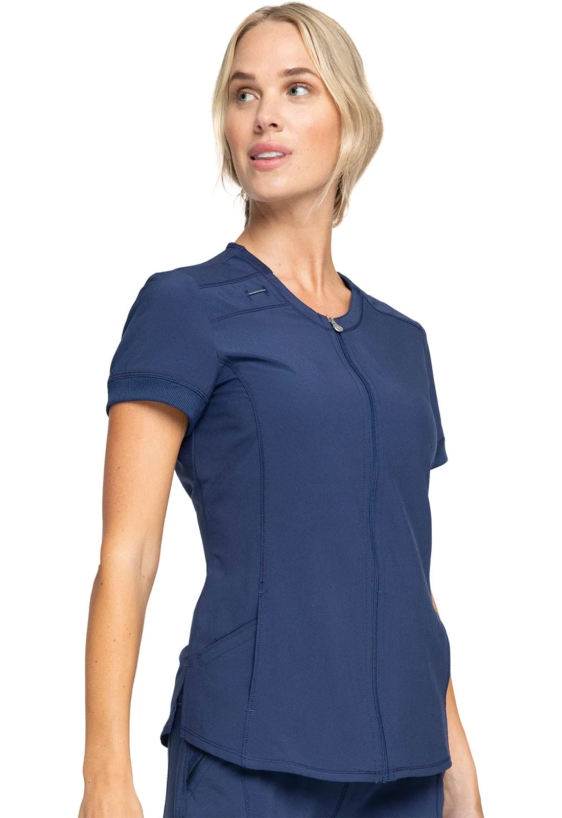 Infinity Zip Front V-Neck Scrub Top CK810A