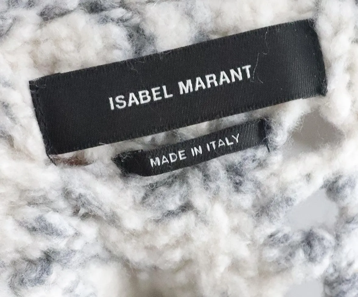 Isabel Marant Grey & White Mink Sweater sz 6