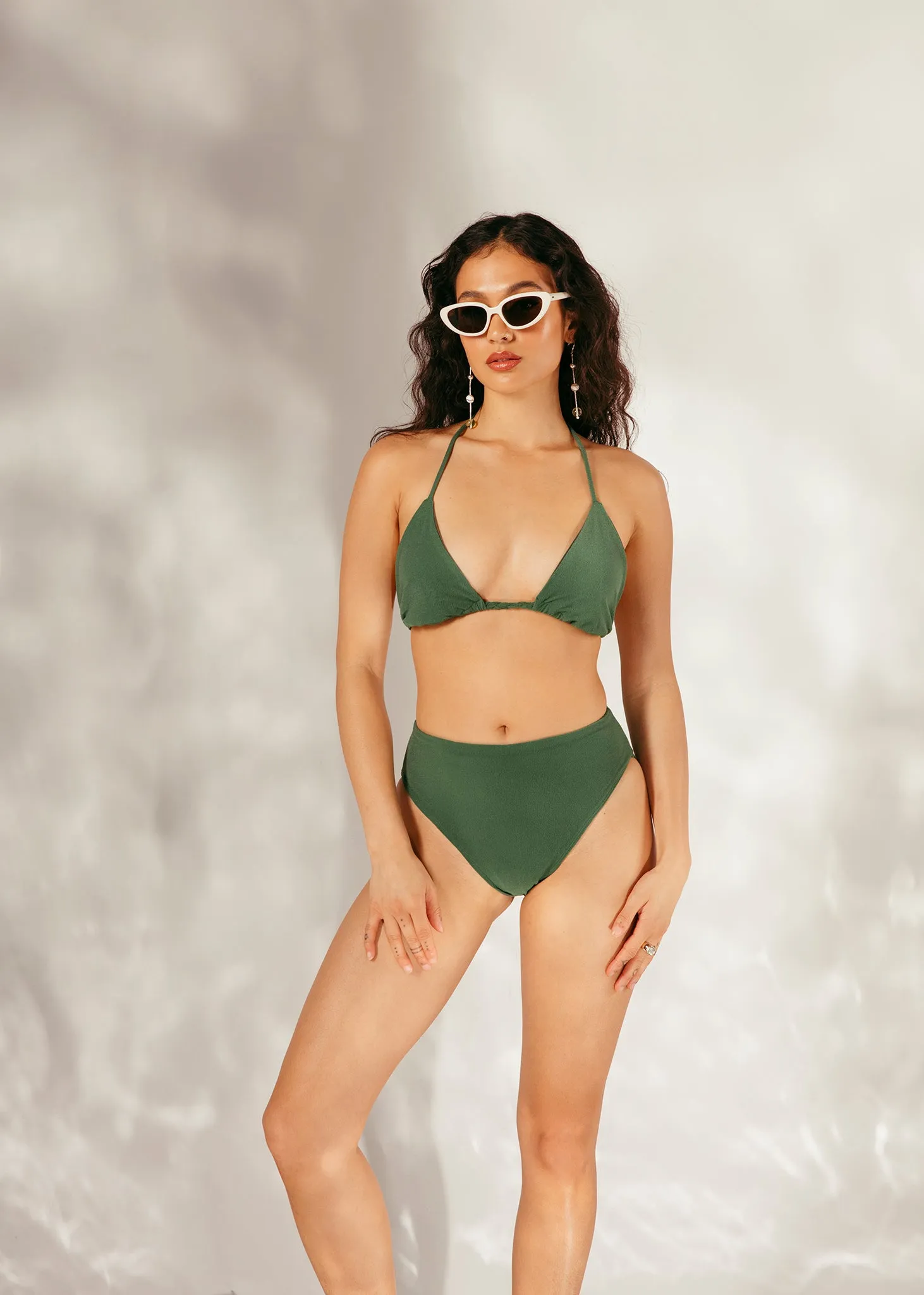 Jade Braided Triangle Bikini Top