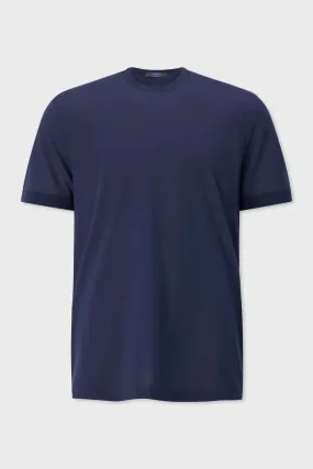 Kiton Navy Cotton T-Shirt