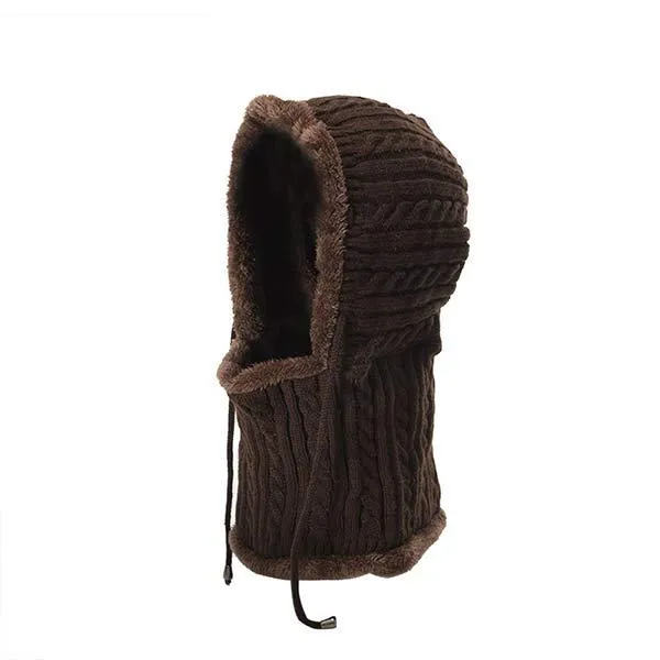 Knitted One-Piece Bib Wool Earmuff Hat 03553772C